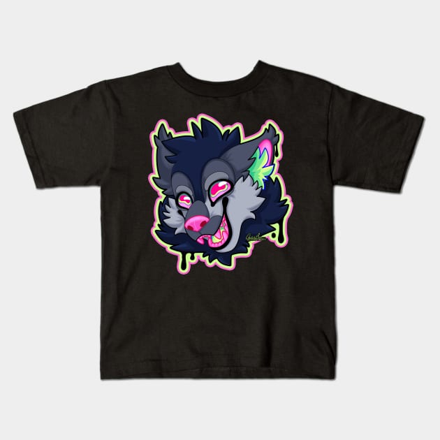 Toxic Wolf Kids T-Shirt by seosaur